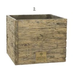 Woodlodge 37cm Heritage Oak Square Planter -Happy Garden 5021346487725 3