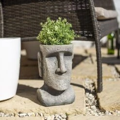 La Hacienda 26cm Resin Easter Island Head Planter 5 La Hacienda 26cm Resin Easter Island Head Planter -Happy Garden 5055025558239 3