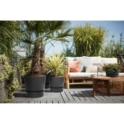 Elho 25cm Living Black Greenville Round Planter 8 Elho 25cm Living Black Greenville Round Planter -Happy Garden 8711904332334 4