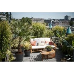 Elho 30cm Living Black Greenville Round Planter -Happy Garden 8711904332358 5