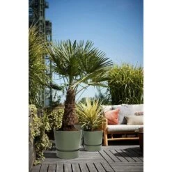 Elho 25cm Leaf Green Greenville Round Planter -Happy Garden 8711904332433 4