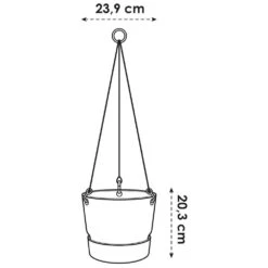 Elho 24cm Leaf Green Greenville Hanging Basket Planter -Happy Garden 8711904332440 3