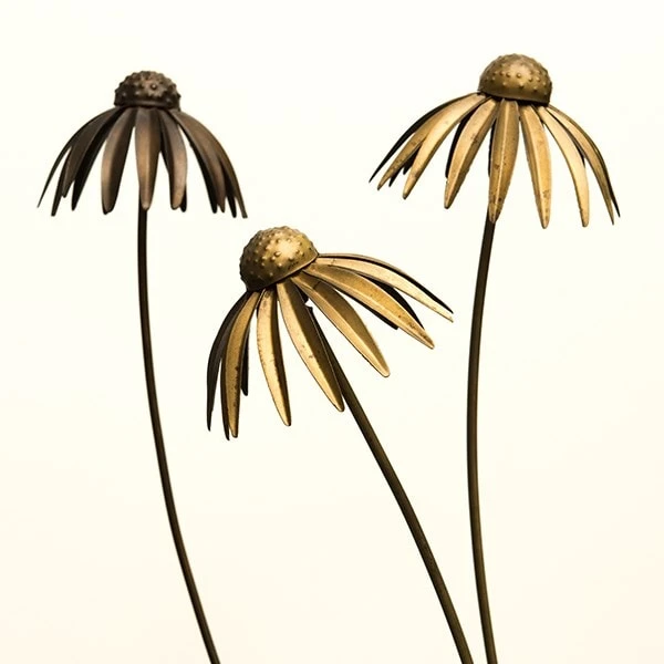 Echinacea Plant Stake - Antique Brass 4 Echinacea Plant Stake - Antique Brass - Image 4