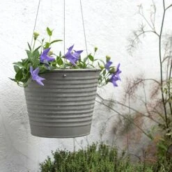 Hanging Aged Ribbed Planter 15 Hanging Aged Ribbed Planter -Happy Garden pr2000031414 card11 lg