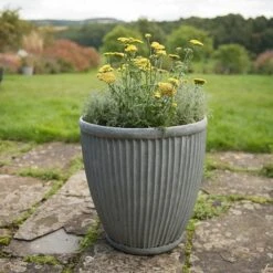 Tall Antique Zinc Dolly Pot -Happy Garden pr2000031491 card3 lg