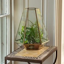 Terrarium With Brass Base Tray 10 Terrarium With Brass Base Tray -Happy Garden pr2000034059 card4 lg
