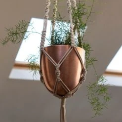 Macrame Hanger With Brushed Copper Pot 8 Macrame Hanger With Brushed Copper Pot -Happy Garden pr2000038572 card4 lg