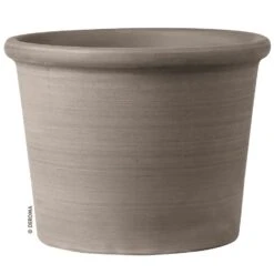 Italian Terracotta Cylinder Pot - Grey
