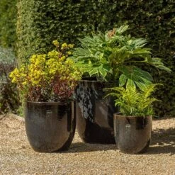 Glazed Ceramic Pot - Misty Black 8 Glazed Ceramic Pot - Misty Black -Happy Garden pr2000046301 card3 lg