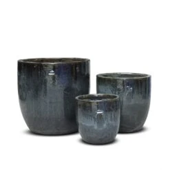 Glazed Ceramic Pot - Misty Black 11 Glazed Ceramic Pot - Misty Black -Happy Garden pr2000046301 card6 lg