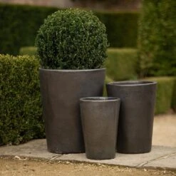 Glazed Terracotta Long Tom Pot - Matt Charcoal -Happy Garden pr2000046307 card4 lg