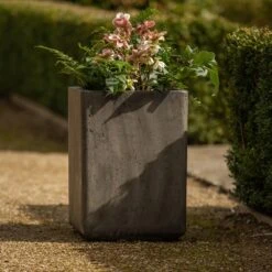 Tall Cement Cube Pot - Waxed -Happy Garden pr2000046318 card4 lg