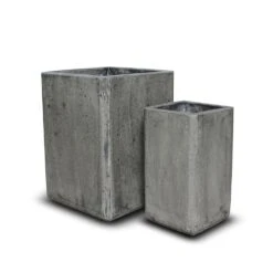 Tall Cement Cube Pot - Waxed -Happy Garden pr2000046318 card6 lg