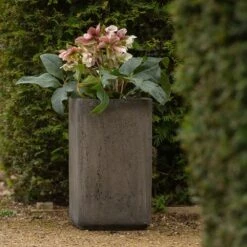 Tall Cement Cube Pot - Waxed -Happy Garden pr2000046318 card8 lg