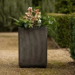 Tall Cement Cube Pot - Waxed -Happy Garden pr2000046318 card9 lg