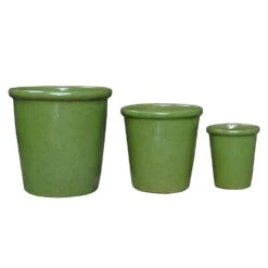 Glazed Ceramic Pot - Green -Happy Garden pr2000046324 card3 lg