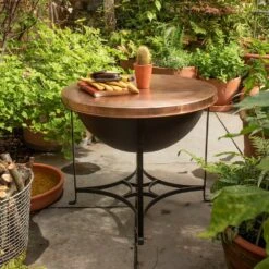 Fire Pit/table With Copper Top - Low -Happy Garden pr2000046896 card10 lg