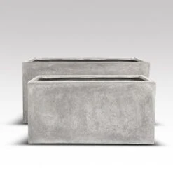 Rectangular Terrace Planter - Weathered Cement -Happy Garden pr2000048710 card3 lg