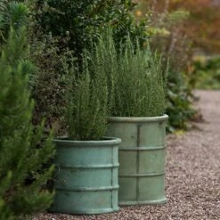 Greenwich Barrel Planter - Verdigris